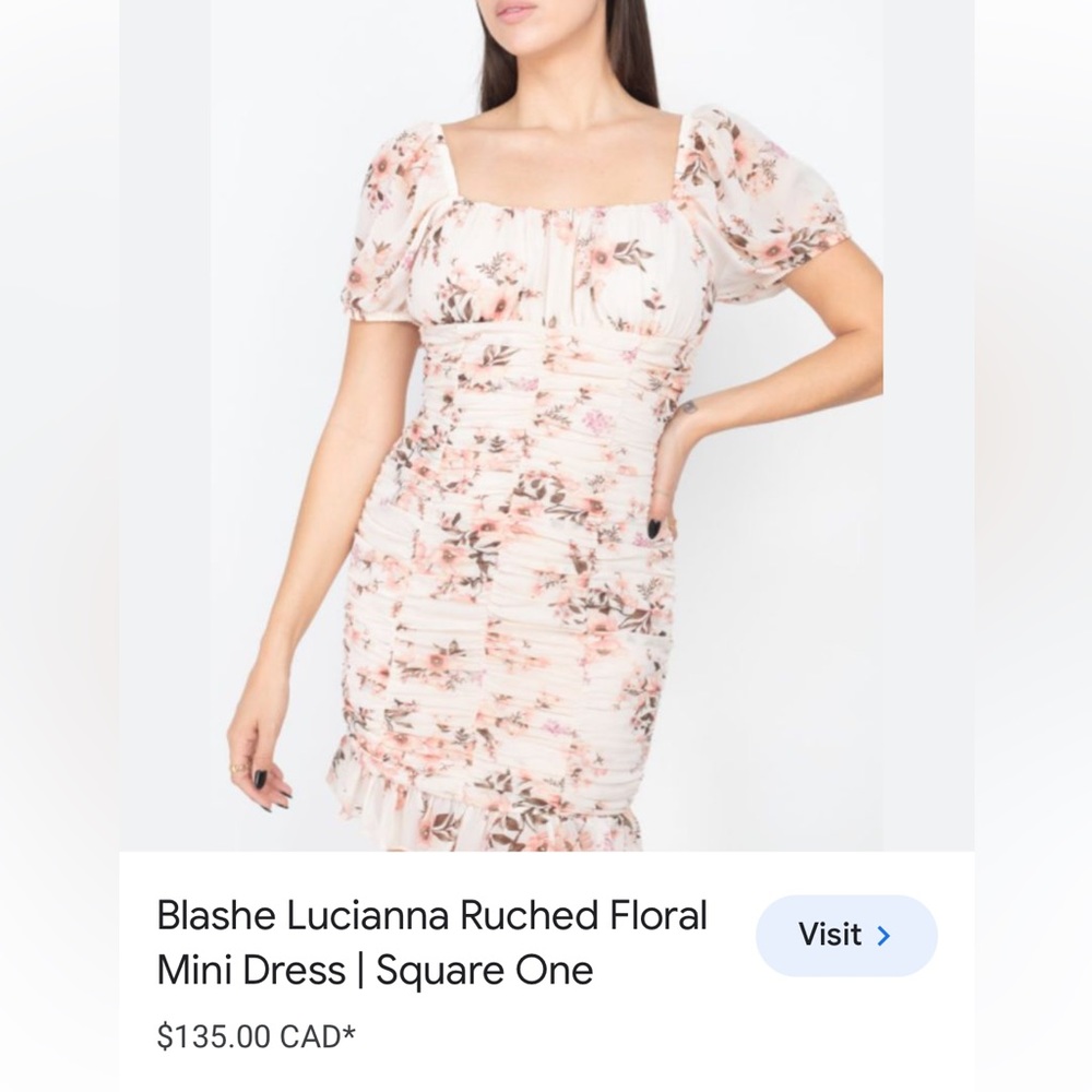 Blashe Lucianna Ruched Floral
Mini Dress | Square One